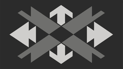 Geometric arrow design featuring interlocking shapes suitable for diverse creative applications