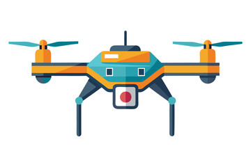 Vibrant Vector Illustration of a Modern Drone Design Emphasizing Clean Lines and a Playful Color Palette for Commercial Use