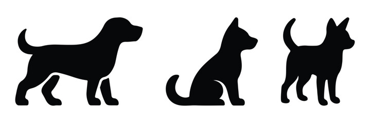 Dog silhouette. Dog breed. Labrador Vector Animal. Dog sitting silhouette. Vector silhouette of dog sitting