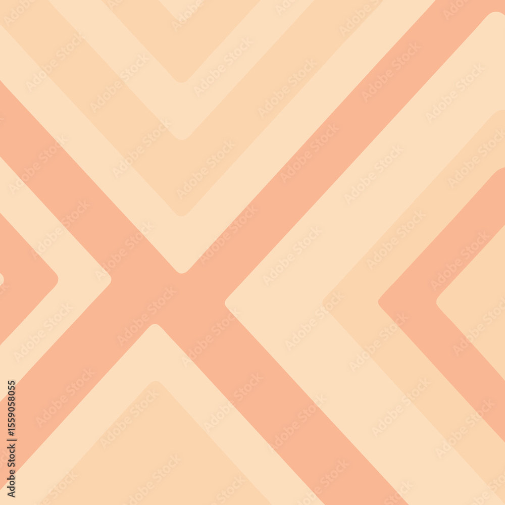 Poster geometric design of soft peach colored repeating diamonds illustrating pattern