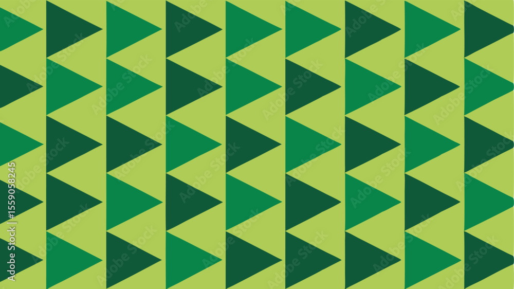Poster geometric green triangle pattern seamless repeat on a transparent background ready for design