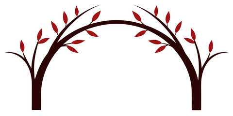 Fototapeta premium Abstract floral background with a tree branch featuring red flowers, perfect for spring nature designs