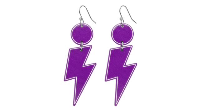 Isolated Lightning Bolt Earrings