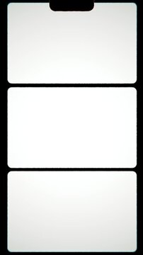 Vertical Instant Old 8mm Film Triple Matte Frames Seamless 4K Video Background Overlay Effect Loop For Social Media