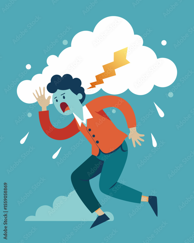 Poster in a desperate attempt to break free they shout cry and claw at the cloud but it remains relentless.
