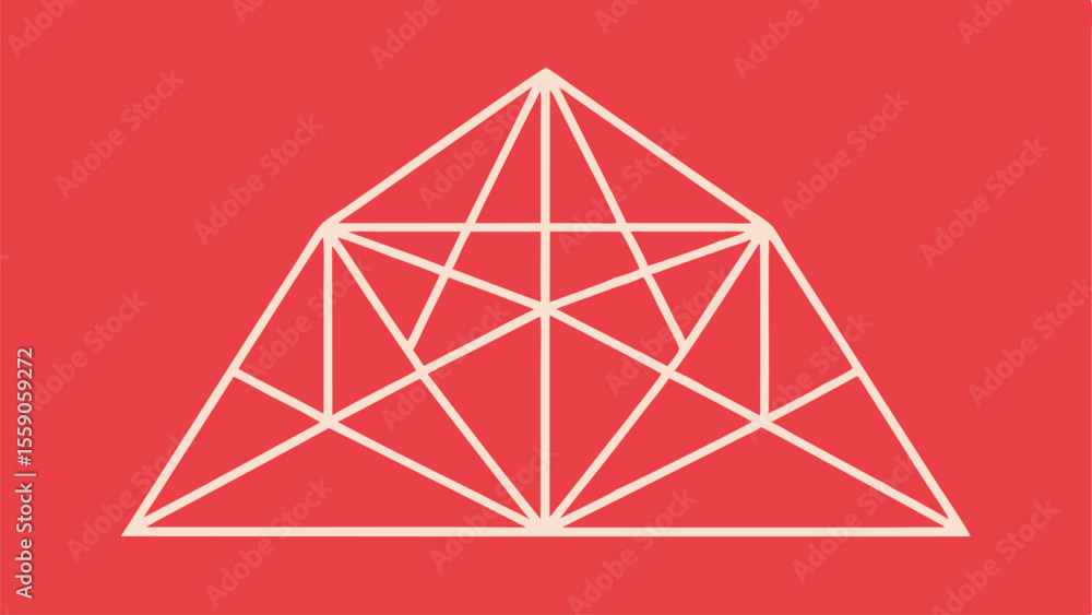 Poster geometric triangle structure illustration featuring line art and minimalist design concepts