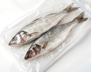 Frozen fish in minimalist packaging, highlighting product purity