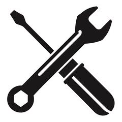 Repair Tools Wrench and Screwdriver Icon -  Maintenance, Repair, and DIY