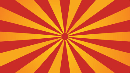 Retro sunlight burst radial design with orange and red color palette elements