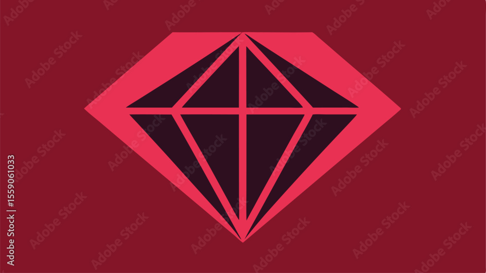 Poster symmetrical diamond shape graphic illustration with sharp minimalist design in vector format