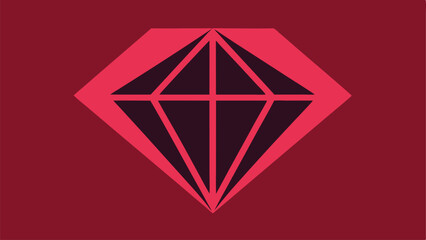 Symmetrical diamond shape graphic illustration with sharp minimalist design in vector format