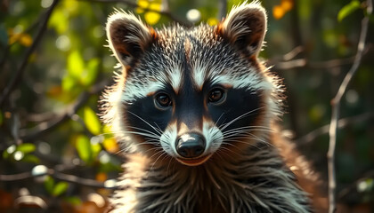 Obraz premium Curious Raccoon Portrait