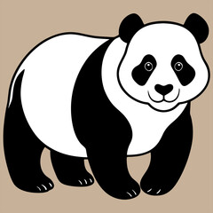 Cute panda cartoon vector illustration with bamboo