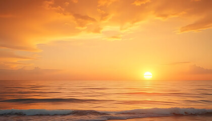 Obraz premium Serene Sunset Over Ocean