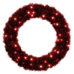 Obraz premium Illuminated Red Glitter Christmas Wreath with LED Lights