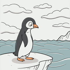 Obraz premium Penguin standing on the glacier 
