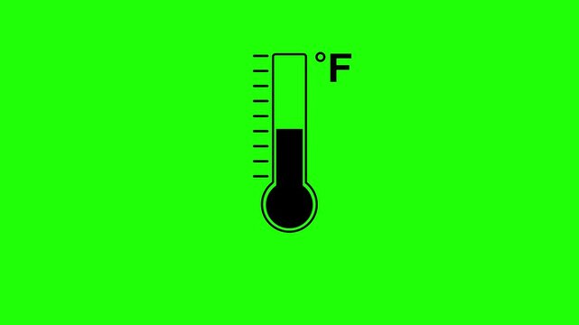 Digital fever thermometer icon animation with dark blue background.Digital fever thermometer icon animation with red color on black background.