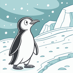Obraz premium Penguin standing on the glacier 