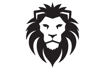 Roaring Lion Silhouette Icon – Bold Animal Symbol of Strength and Power in Vector Art