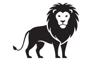 Roaring Lion Silhouette Icon – Bold Animal Symbol of Strength and Power in Vector Art