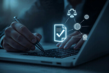 Obraz premium Streamlining Legal Processes Digital Document Management and Compliance