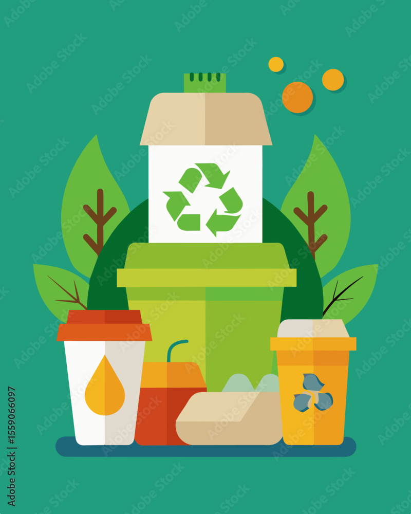 Poster a local restaurant adopts a new policy of using only biodegradable takeout containers actively reduc