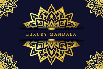 Luxury mandala background with floral ornament pattern. Hand drawn gold mandala design. Vector mandala template for decoration invitation, cards, wedding, logos, cover, brochure, flyer, banner.