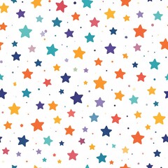 Colorful Star Pattern on White Background