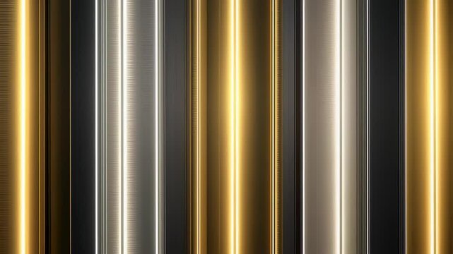 Dynamic vertical light stripes movement in golden and silver hues