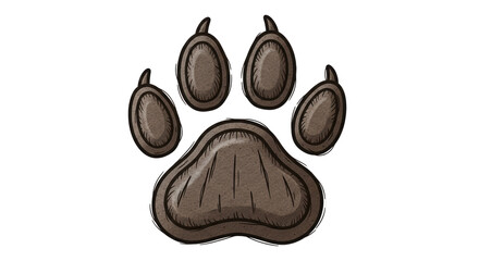 Isolated Brown Paw Print