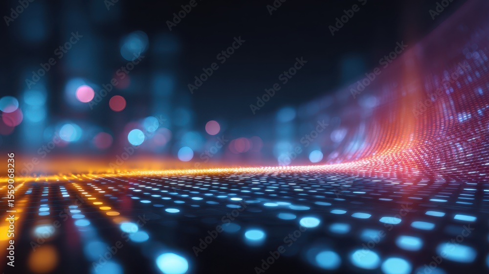Aufkleber Abstract image featuring colorful lights and patterns, creating a dynamic, vibrant atmosphere.