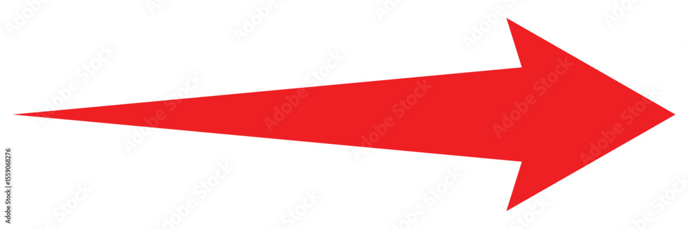 Poster red curve arrow direction symbol. curved red arrow pointing to the up side direction, arrow symbol v