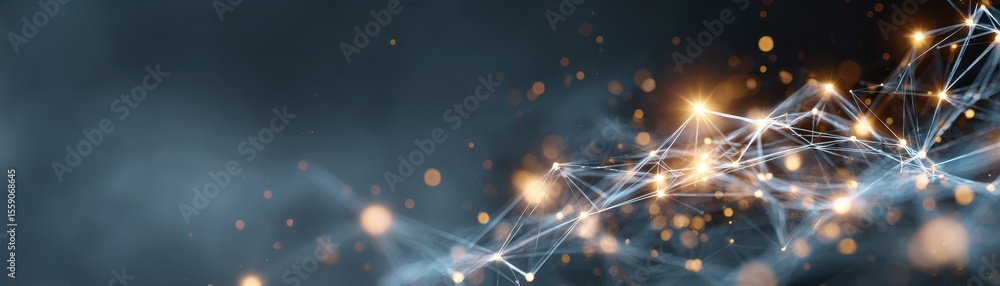 Aufkleber Abstract background featuring dynamic light trails and glowing bokeh effects in a dark setting.