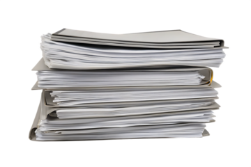 stack of business documents papers isolated on white background PNG ,AI GENERATED