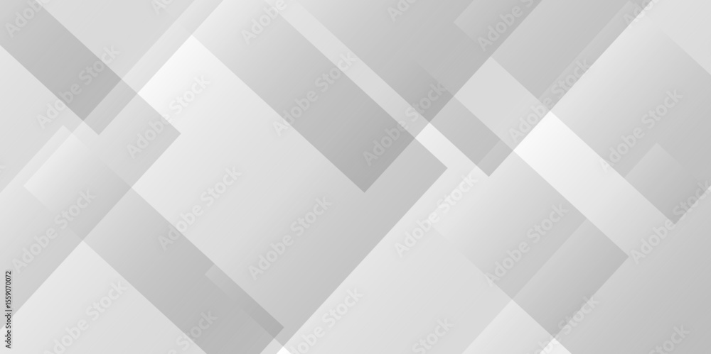 Fototapete abstract white and gray overlap triangle geometric technology pattern. minimal rectangle randomly ar