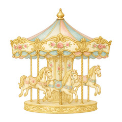 Naklejka na ściany i meble PNG Vintage carousel horses illustration