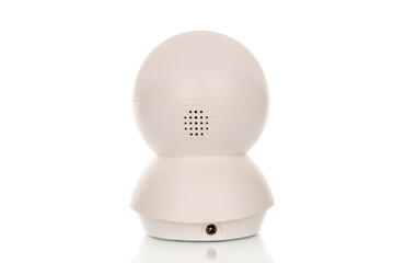 One home camera isolated on white background, macro.