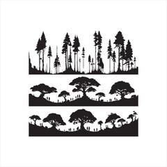 trees vector silhouette clip art design illustration collection
