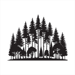 trees vector silhouette clip art design illustration collection