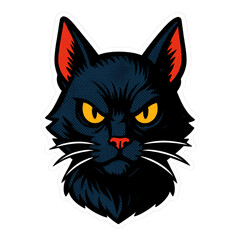 Obraz premium PNG Fierce black cat illustration.