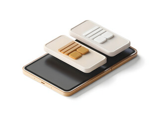 Isolated smartphone with blank screen for business communication technology