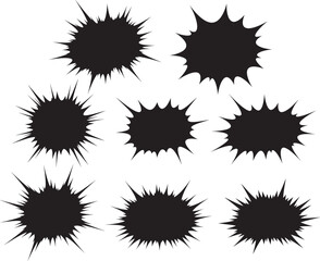 Comic burst explosion silhouette vector illustration