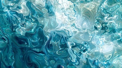 Abstract Aqua Swirl Background with Fluid Motion and Textures
