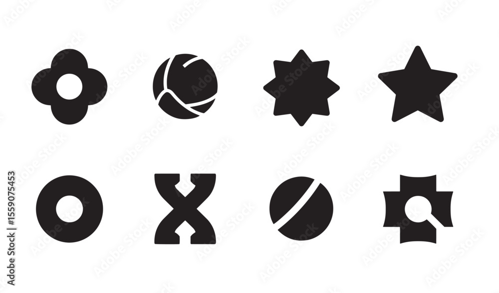 Poster vector graphics collection featuring various geometric shapes for design and creative projects