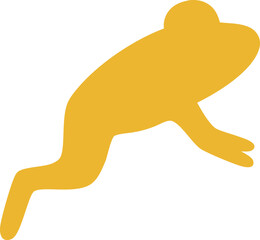 Golden amphibian vector illustration, a leaping frog with smooth lines and stylized design, showcasing nature's beauty in motion