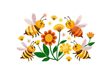 flowers and bees