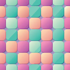 Vector art of a seamless pattern of isometric blue and purple squares, isolated on transparent background