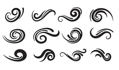 Fototapeta premium Vector ornament swirls decorative design elements for graphic design and creative projects icon set