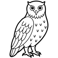 Snowy Owl Line Art Vector