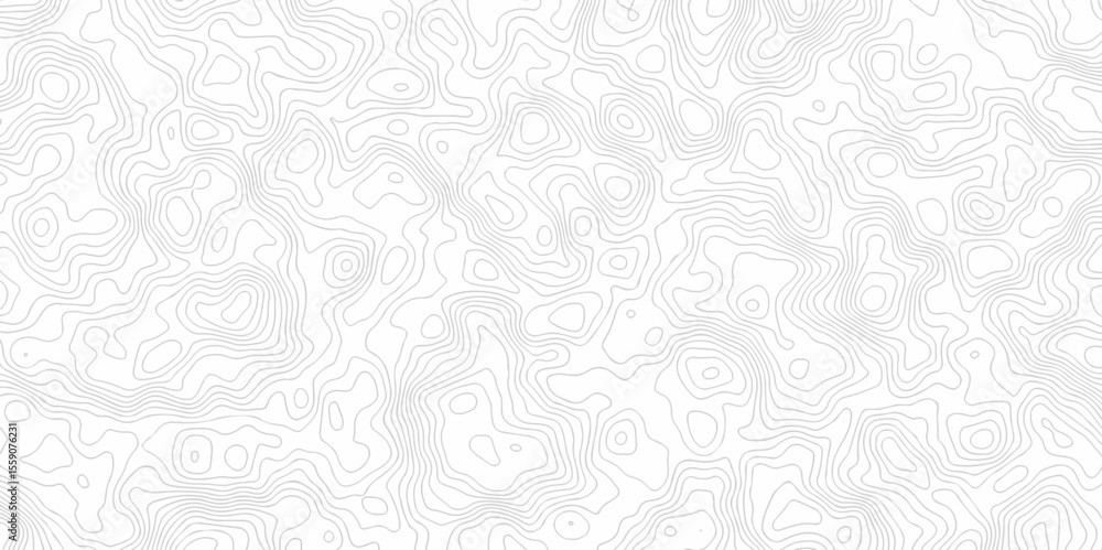 Poster abstract white minimal lines topographic contour lines grid map seamless pattern. geographic mountai